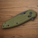 Bear & Son Slide Folding Knife 3.25" D2 Tool Steel Blade OD Green Zytel Handle