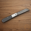 Bear & Son Modern Large Barlow Folding Knife Damascus Steel Blade Carbon Fiber Handle