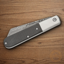 Bear & Son Modern Large Barlow Folding Knife Damascus Steel Blade Carbon Fiber Handle