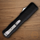 Bear & Son Auto OTF Folding Knife 3.5" Stainless Steel Blade Black Aluminum Handle