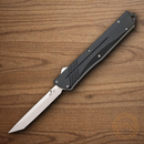 Bear & Son Auto Double Clutch V Folding Knife 3.5" D2 Tool Steel Blade Black Aluminum Handle