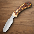 Bear & Son Fixed Knife 3" Stainless Steel Blade Delrin Stag Handle