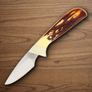 Bear & Son Skinner Fixed Knife 2.75" Stainless Steel Blade Delrin Stag Handle