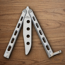 Bear & Son Butterfly Trainer Folding Knife 3" Stainless Steel Blade Stainless Handle
