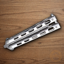 Bear & Son Butterfly Folding Knife 3.63" Damascus Steel Blade Stainless Handle