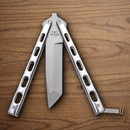 Bear & Son Balisong Butterfly Folding Knife 3.38" 440 Steel Blade Stainless Handle