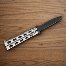Bear & Son Butterfly Folding Knife 3.38" 1095HC Steel Blade Stainless Handle