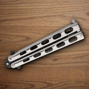 Bear & Son Butterfly Folding Knife 3.38" 1095HC Steel Blade Stainless Handle