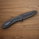 Bear & Son Spartan Folding Knife 2.88" Stainless Steel Blade Black Stainless Handle