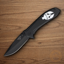 Bear & Son Spartan Folding Knife 2.88" Stainless Steel Blade Black Stainless Handle