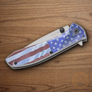 Bear & Son 250th Folding Knife 2.88" Stainless Steel Blade American Flag Pattern Stainless Handle