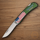 Bear & Son Farmhand Freedom Folding Knife 2.63" Stainless Steel Blade Green Aluminum Handle