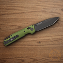 Bear & Son Nekama I Folding Knife 3.5" 14C28N Sandvik Steel Blade Green Aluminum Handle