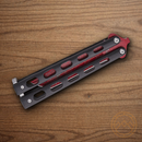 Bear & Son Widow Series Butterfly Folding Knife 3.5" Stainless Steel Blade Black Zinc Handle