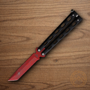 Bear & Son Widow Series Butterfly Folding Knife 3.5" Stainless Steel Blade Black Zinc Handle