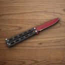 Bear & Son Butterfly Black Widow Folding Knife 4" Stainless Steel Blade Black Zinc Handle