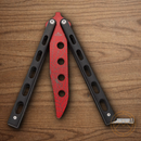 Bear & Son Widow Series Butterfly Folding Knife 3.63" 440 Steel Blade Black Zinc Handle
