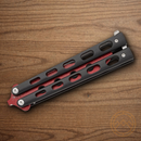 Bear & Son Widow Series Butterfly Folding Knife 3.63" 440 Steel Blade Black Zinc Handle