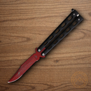 Bear & Son Widow Series Butterfly Folding Knife 3.63" 440 Steel Blade Black Zinc Handle