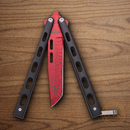 Bear & Son Butterfly Black Widow Folding Knife 4" Stainless Steel Blade Black Zinc Handle