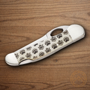 Bear & Son Lockback Folding Knife 2.88" High Carbon Steel Blade White Bone Handle.