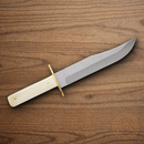 Bear & Son Bowie Fixed Knife 9" Stainless Steel Blade Smooth Bone Handle
