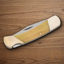 Bear & Son Lockback Folding Knife 2.75" Stainless Steel Blade White Bone Handle