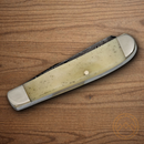 Bear & Son Mini Trapper Pocket Knife Damascus Steel Blade White Bone Handle