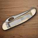 Bear & Son Lockback Folding Knife 2.75" Stainless Steel Blade White Bone Handle