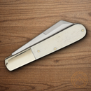 Bear & Son Large Barlow Folding Knife Carbon Steel Blade White Bone Handle