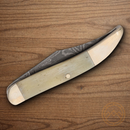 Bear & Son Little Toothpick Folding Knife 2" Damascus Steel Blade White Bone Handle