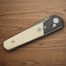 Bear & Son Lawman Slidelock Folding Knife 3.25" Damascus Steel Blade White Bone Handle