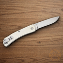 Bear & Son Small Lockback Folding Knife 2.63" Stainless Steel Blade White Bone Handle