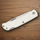 Bear & Son Small Lockback Folding Knife 2.63" Stainless Steel Blade White Bone Handle