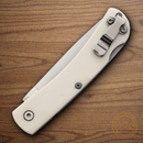 Bear & Son Small Lockback Folding Knife 2.63" Stainless Steel Blade White Bone Handle