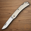 Bear & Son Small Lockback Folding Knife 2.63" Stainless Steel Blade White Bone Handle