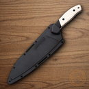Bear & Son Chef's Kitchen Knife 14C28N Sandvik Steel Blade White/Black Bone/G10 Handle