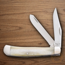 Bear & Son Trapper Pocket Knife 440 Steel Blade White Bone Handle