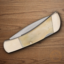 Bear & Son Midsize Folding Knife 2.75" 440 Steel Blade White Bone Handle