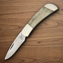 Bear & Son Midsize Folding Knife 2.75" 440 Steel Blade White Bone Handle