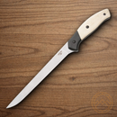 Bear & Son Professional Fillet Kitchen Knife 7" 14C28N Sandvik Steel Blade White Bone Handle