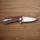 Boker Wiki G Folding Knife 3.13" 14C28N Sandvik Steel Blade Brown Wood Handle