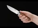 BOKER Arbolito Hunter Fixed Knife 4.75" N695 Steel Blade  Brown Smooth Ebony Wood Handle