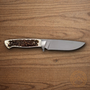 Boker Arbolito Hunter Fixed Knife 4.75" Stainless Steel Blade Stag Handle