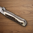 Boker Arbolito Hunter Fixed Knife 4.75" Stainless Steel Blade Stag Handle