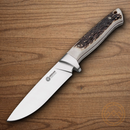 Boker Arbolito Hunter Fixed Knife 4.75" Stainless Steel Blade Stag Handle