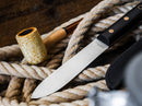BOKER Sailor's Fixed Knife 5.25" Stainless Steel Blade Ebony Wood Handle