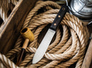 BOKER Sailor's Fixed Knife 5.25" Stainless Steel Blade Ebony Wood Handle
