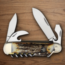 Boker Camp Pocket Knife 4024 Steel Blade Stag Handle