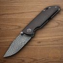 Boker M4 Sherman Folding Knife 3" Damascus Steel Blade Black Micarta/Stainless Handle